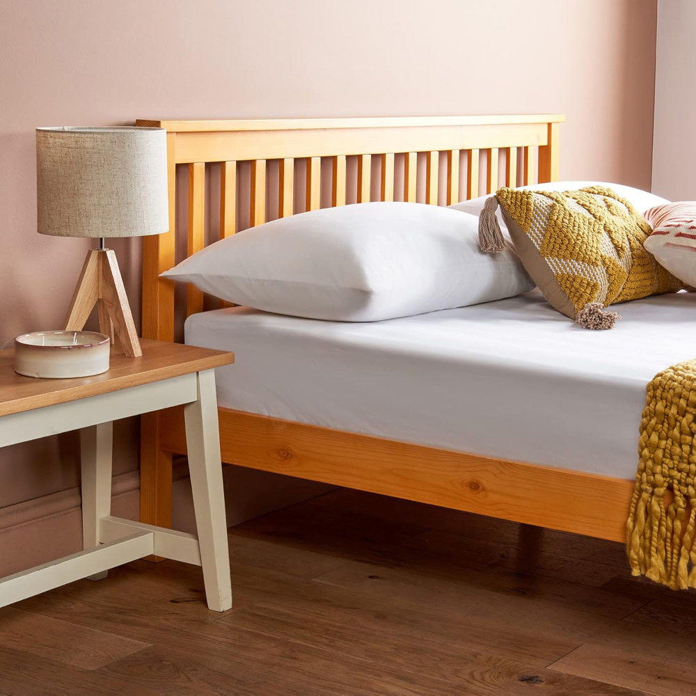 Home Treats Double Wooden Bed Frame with Mattress Image 3