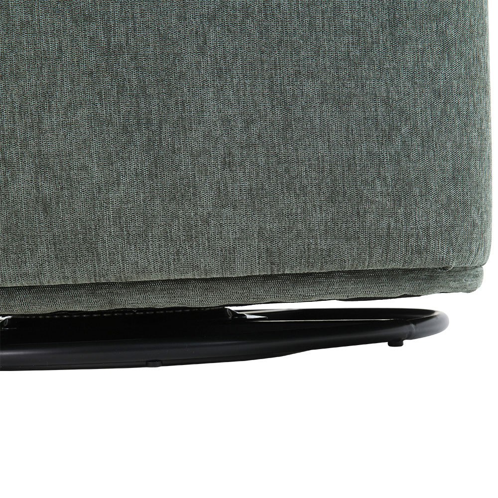 Living and Home Dark Green Upholstered Swivel Chair Image 7