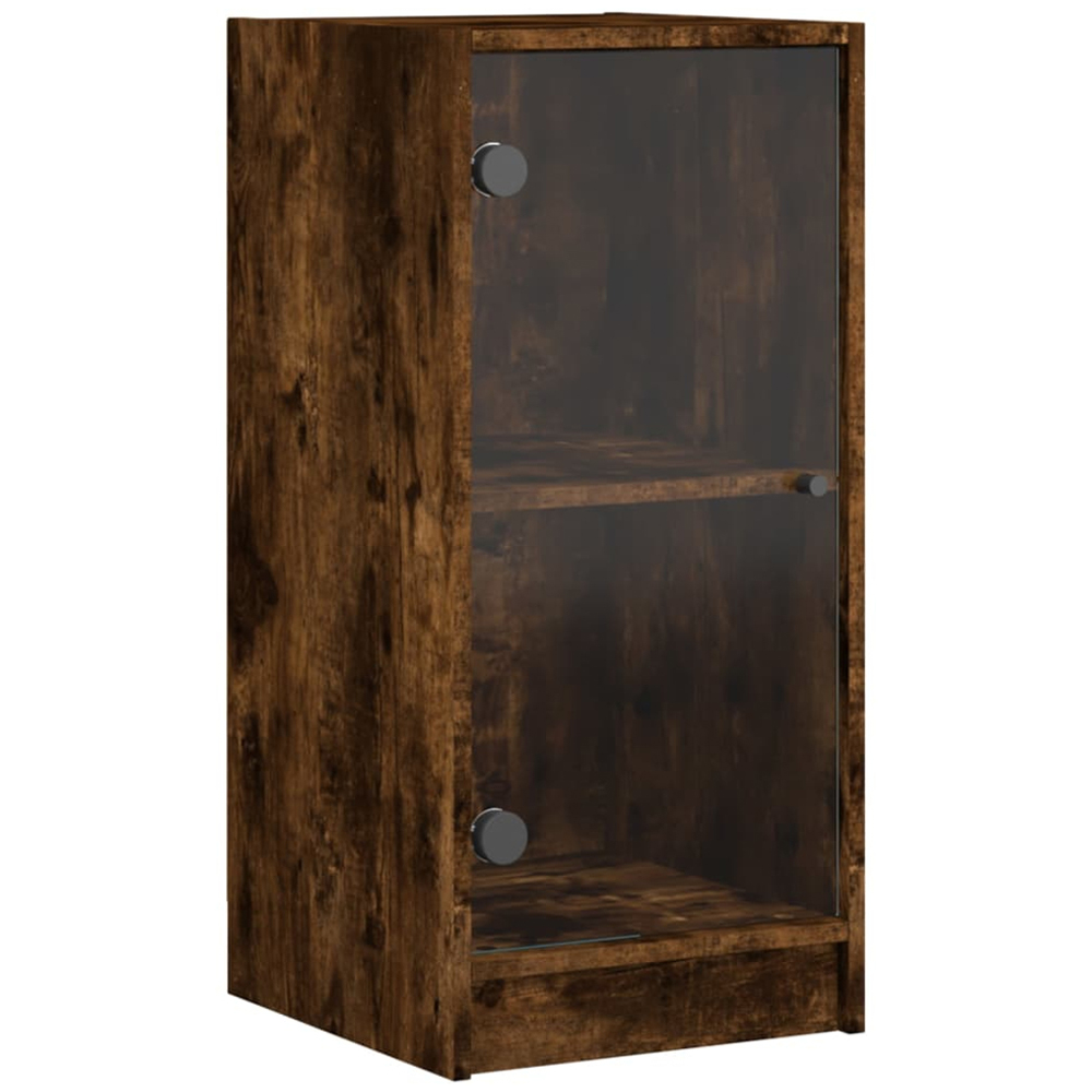 vidaXL Single Door Smoked Oak Side Cabinet Image 2