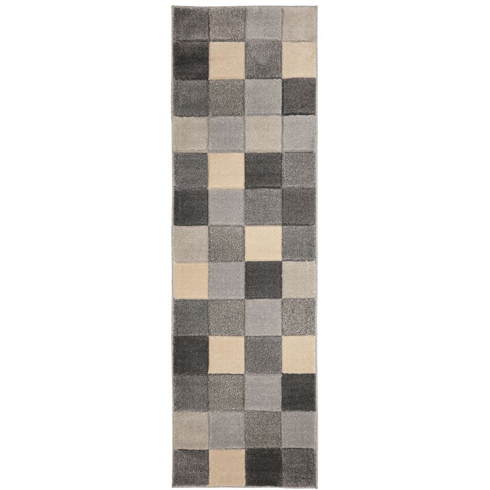 Homemaker Newport Grey Blocks Runner 60 x 200cm Image 2