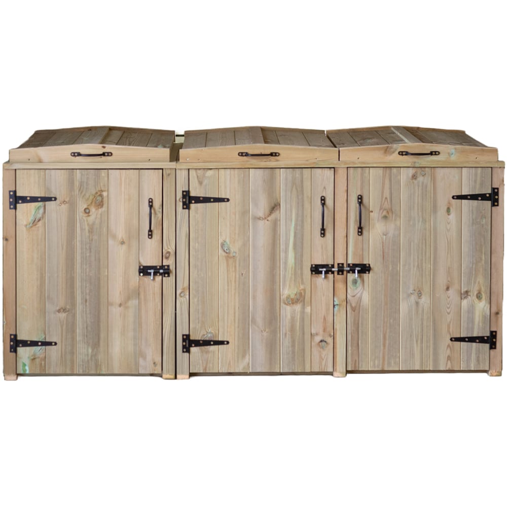 The Garden Village Paythorne Triple Dustbin Storage Image 1