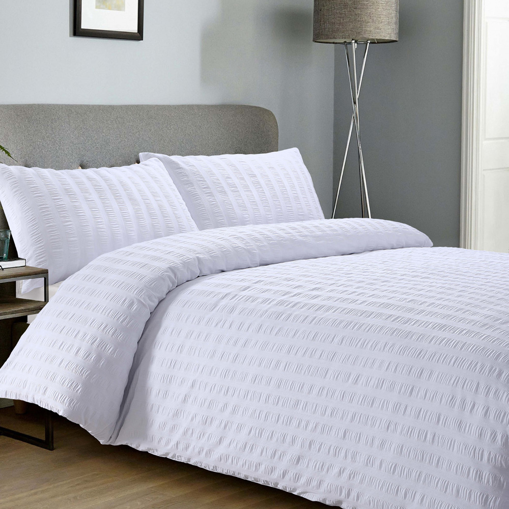 Autograph Single White Seersucker Duvet Set Image 1