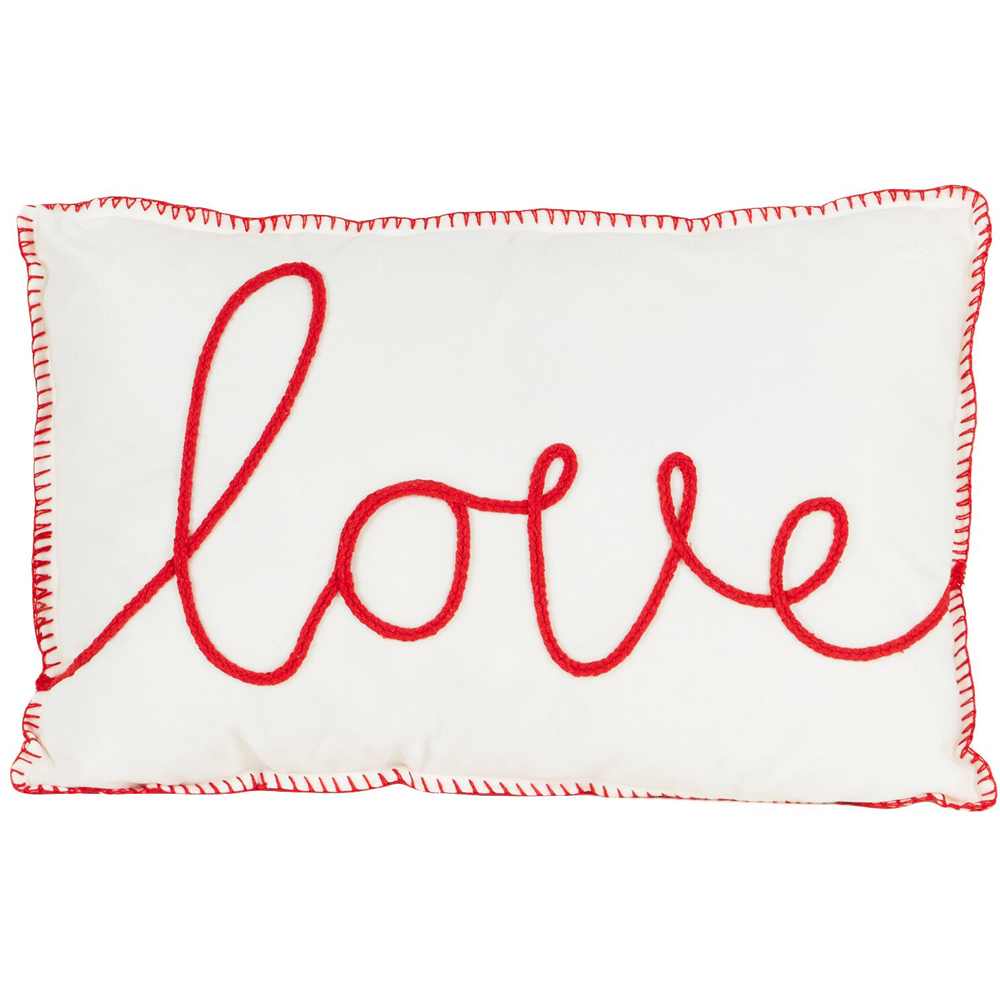 Red Love Cushion - White and Red Image 1