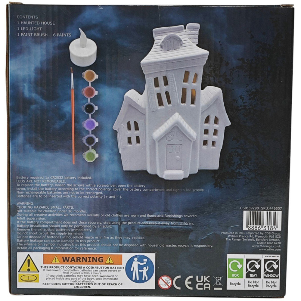 Paint Your Own LED Haunted House Kit White Image 2