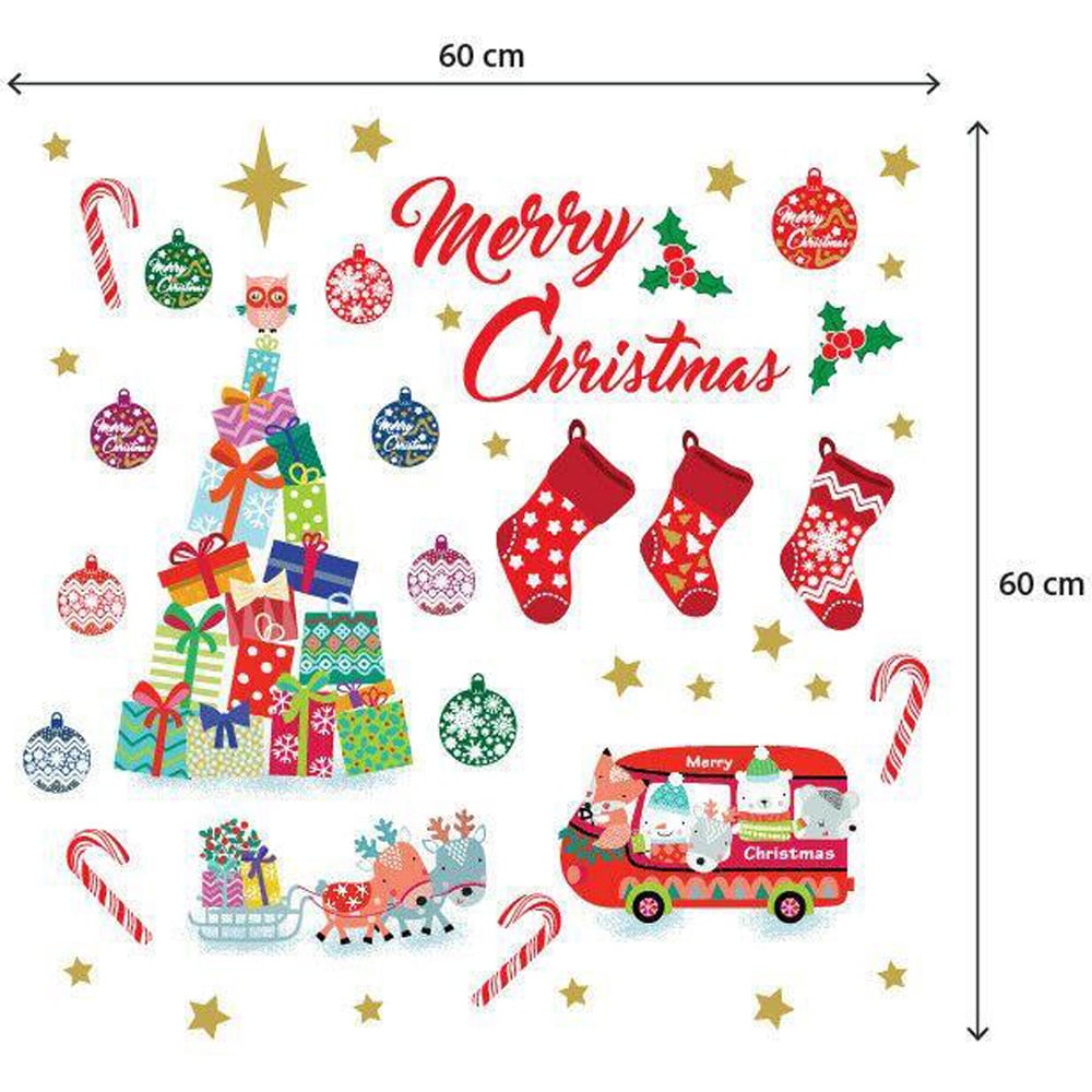Walplus Reindeer Christmas Tree and Merry Christmas Self Adhesive Wall Sticker 77 Piece Image 5