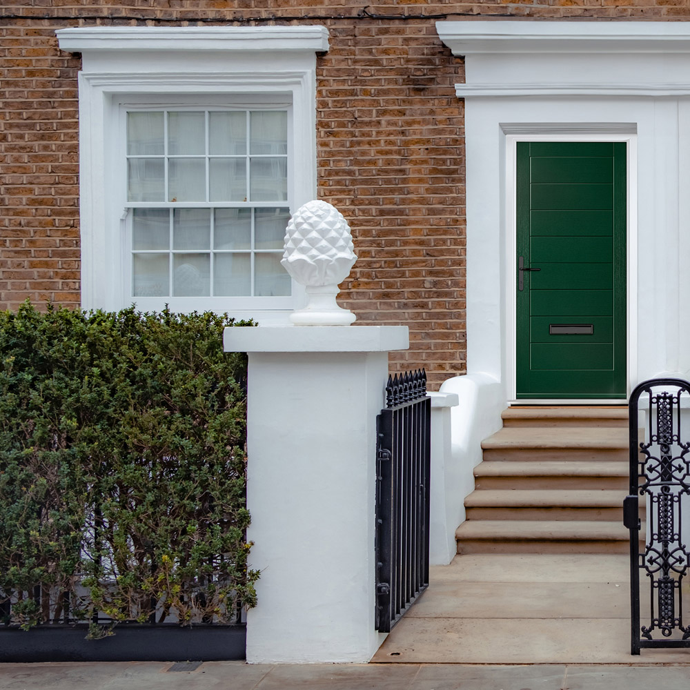 Crystal-Direct Monza Solid Green GRP No Glass Right Hand Open Front Door 890 x 2090mm Image 2
