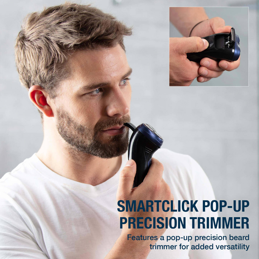 Carmen Mens Signature Triple Shaver Black and Blue Image 7