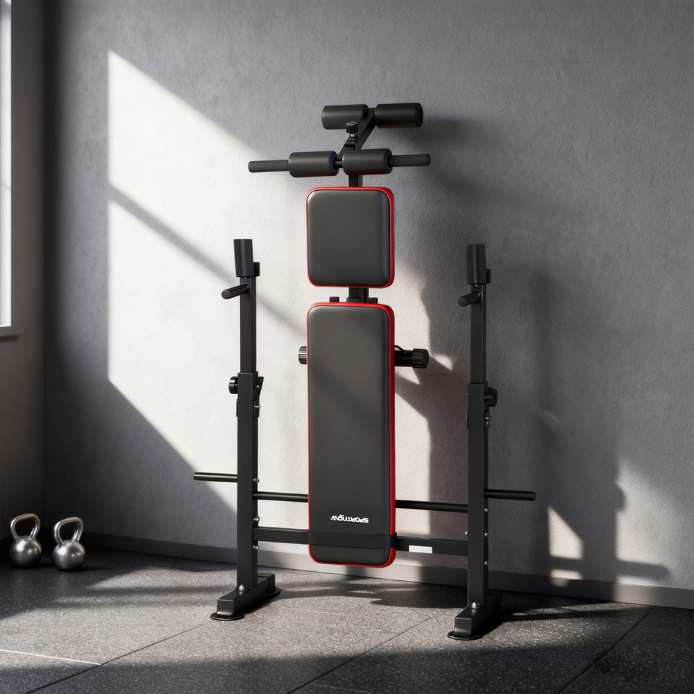 SPORTNOW Multi Function Adjustable Weight Bench with Rack and Dip Stand Image 3