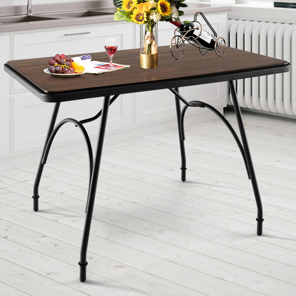 Costway 4 Seater Industrial Style Dining Table Image 1