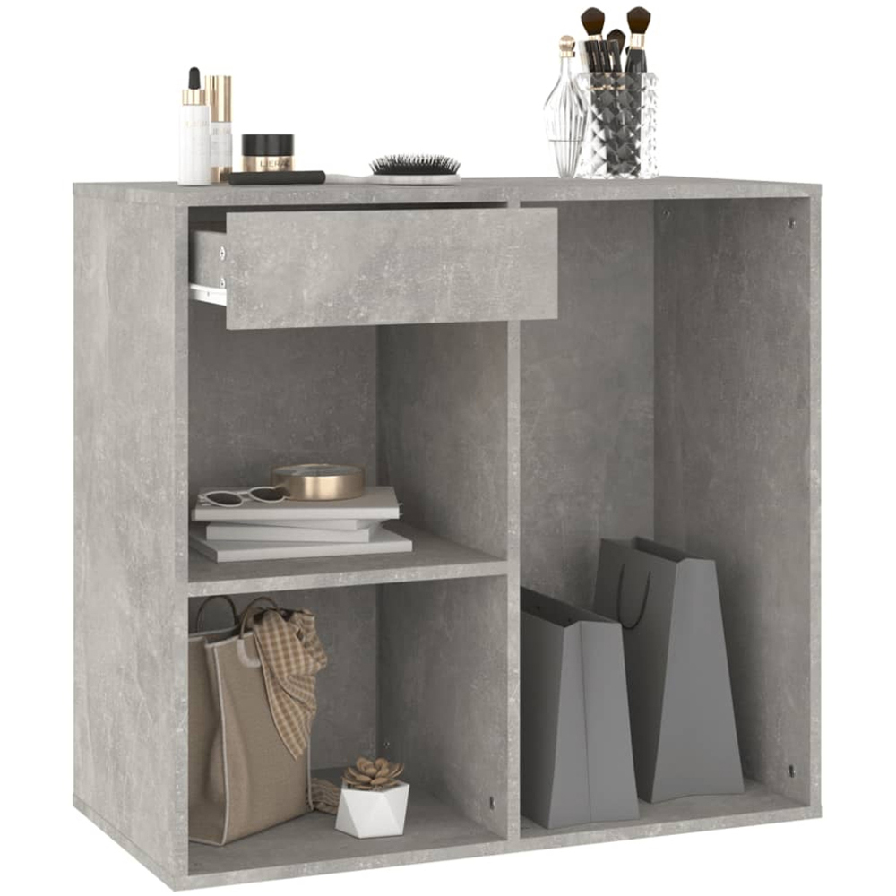 vidaXL Single Drawer 3 Shelf Concrete Grey Cosmetic Cabinet Image 3