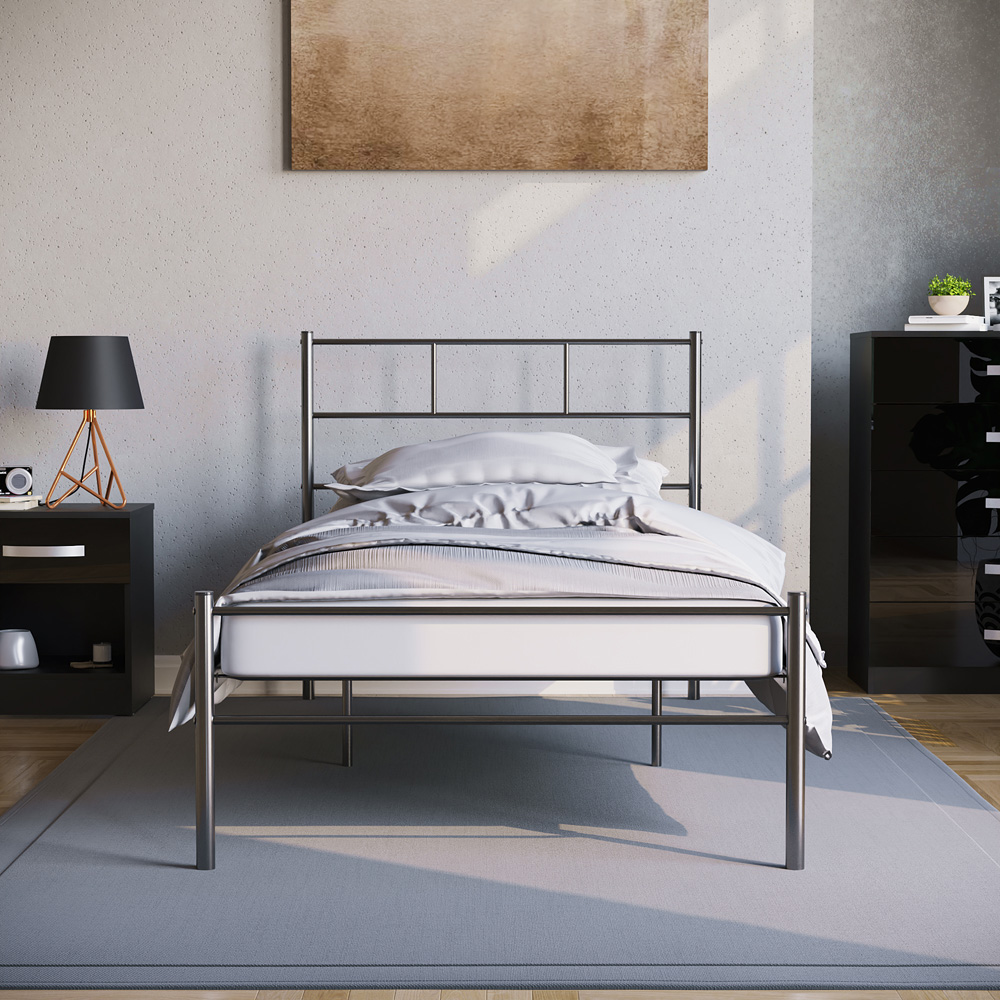 Vida Designs Dorset Single Black Metal Bed Frame Image 5
