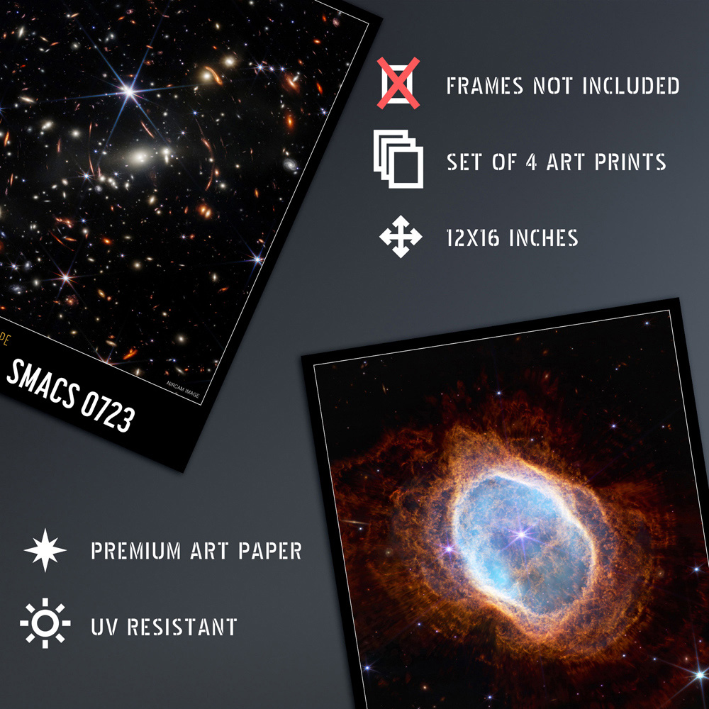 Artery8 NASA James Webb Space Telescope Images Carina Southern Ring Wall Art Print 30 x 41cm 4 Pack Image 4