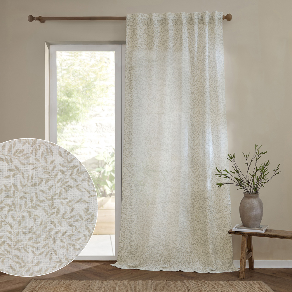 Yard Perrie Leaf Natural Sheer Woven Curtain Panel 140 x 250cm Image 2