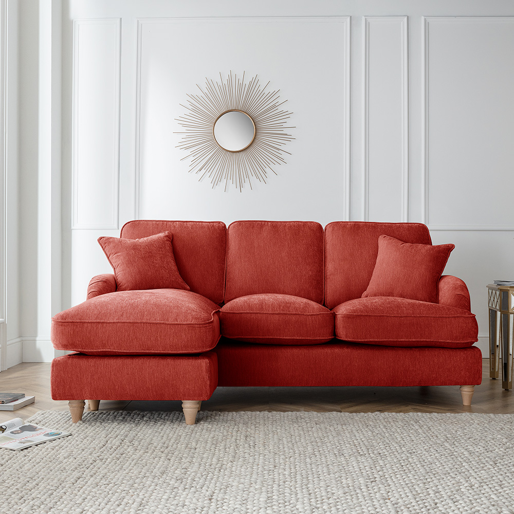 The Vienna 3 Seater Apricot Left Hand Chaise Sofa Image 4