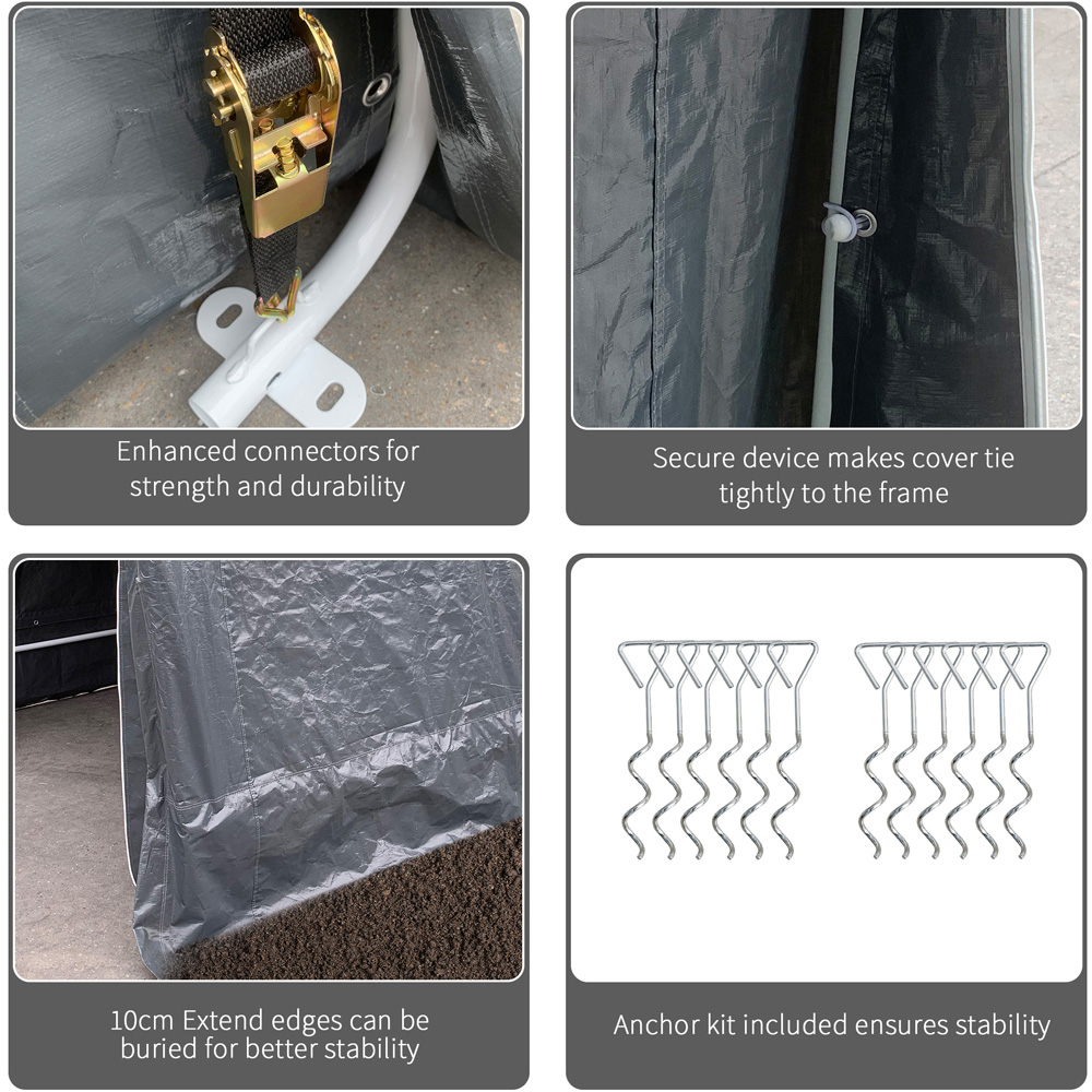Outsunny 9 x 7.5ft Dark Grey Garden Storage Tent Image 5