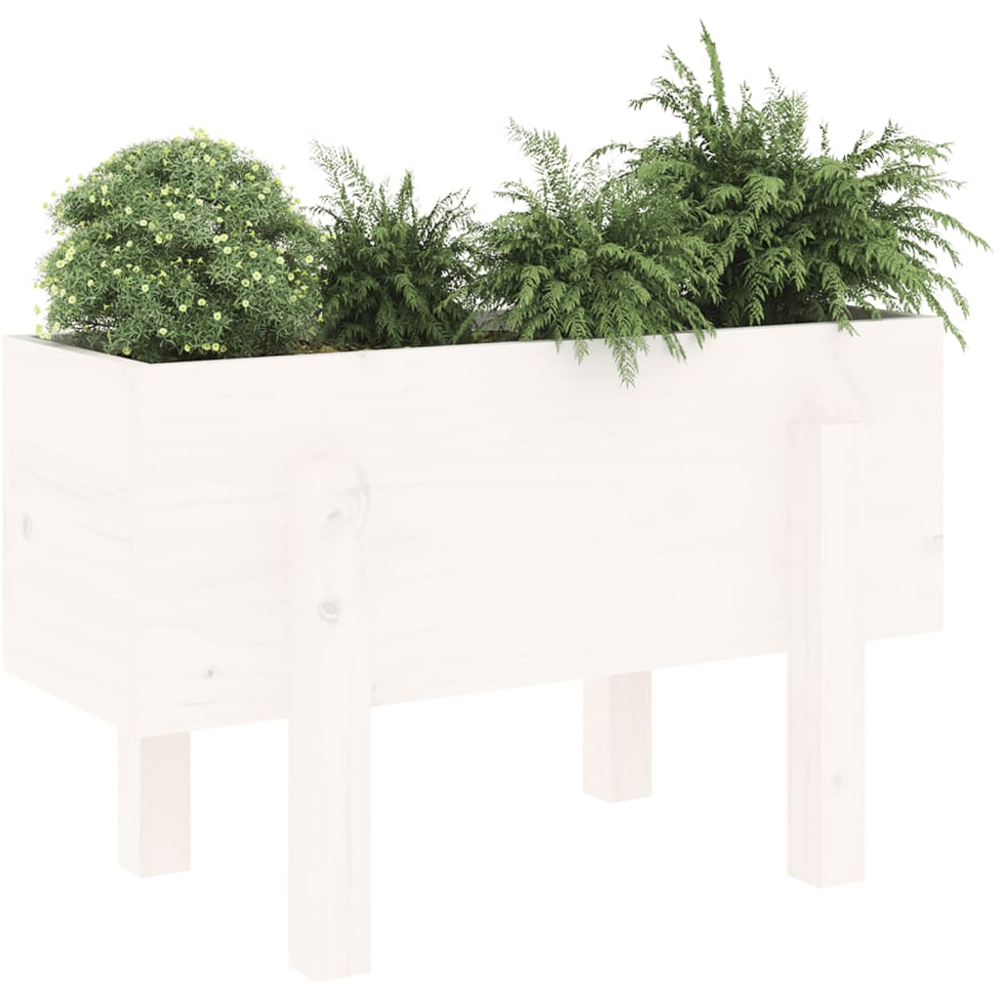 vidaXL White Pine Wood Garden Planter 38 x 30 x 62cm Image 2