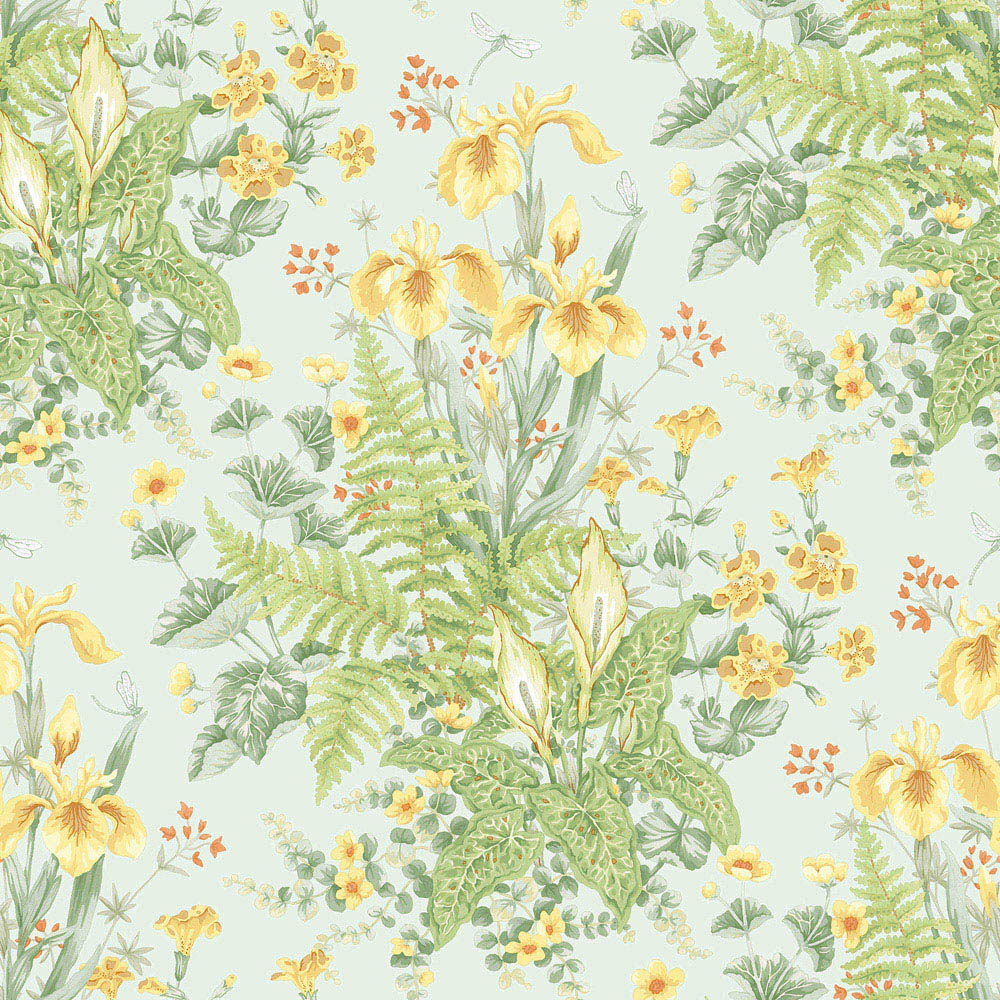 Rasch Wallpaper Chelsea Ferns Yellow and Mint Wallpaper Image 1