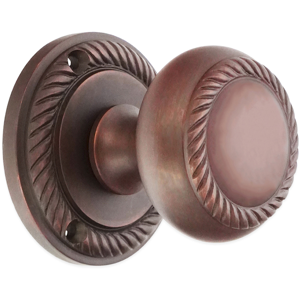 Spira Brass Aged Bronze Georgian Mortice Door Knob 2 Pack Image 3
