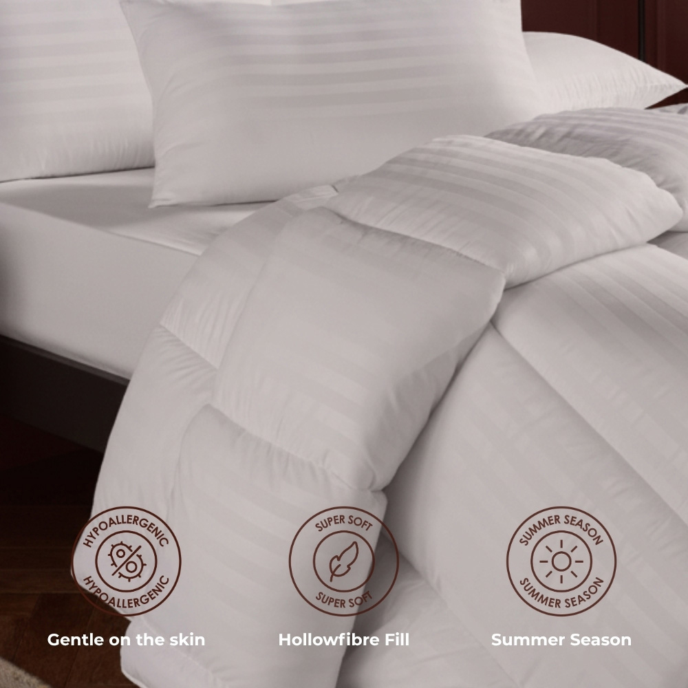 MHG Living King Size White Spring Summer Hollowfibre Duvet Set 7.5 Tog Image 8