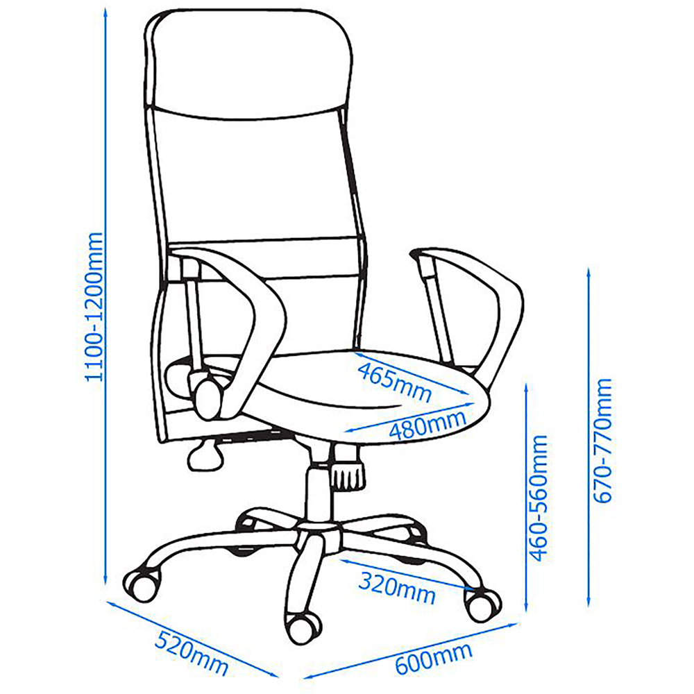 Alphason Orlando Black Mesh and Faux Leather Office Chair Image 5