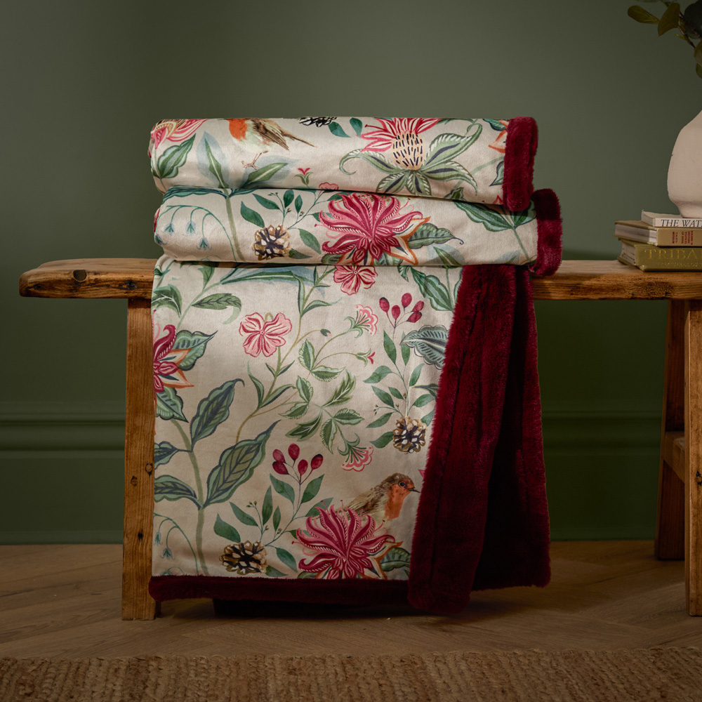 Wylder Nature Multicolour Beatrice Printed Velvet Reversible Throw 130 x 180cm Image 2