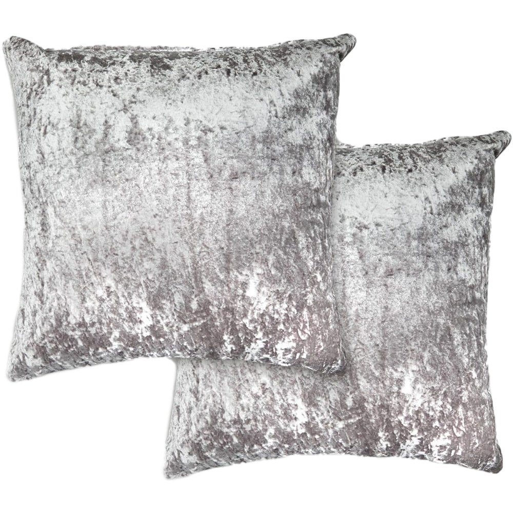 Serene Crushed Velvet Grey Cushion Cover 43 x 43cm Image