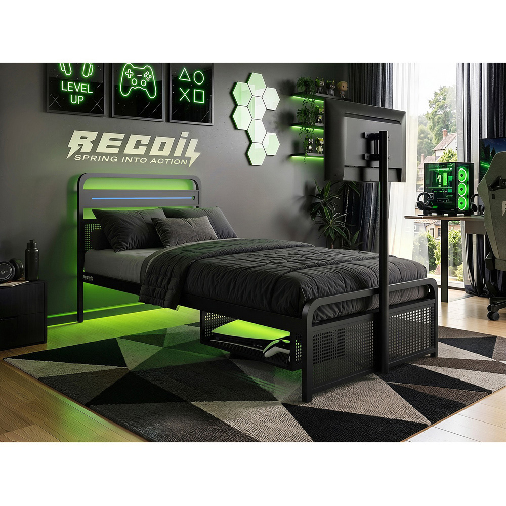 Recoil Panther Single Metal TV Bed with Storage Image 5