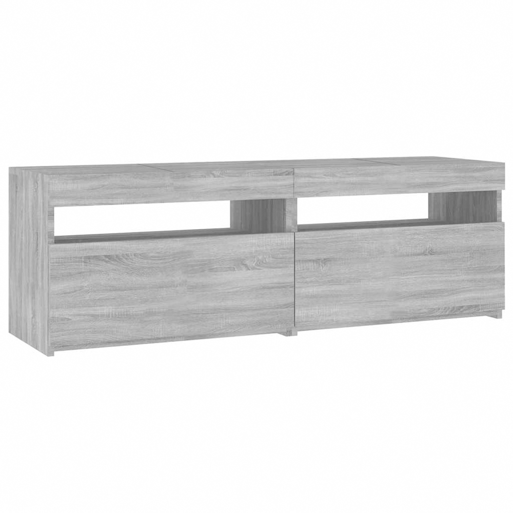 vidaXL 2 Door 2 Shelf Grey Sonoma TV Cabinet with RGB LED Lights Image 2