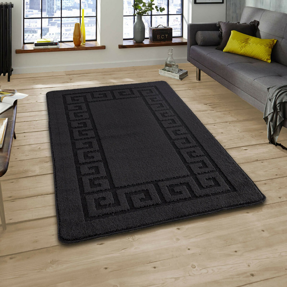 Smart Living Black Plain Gel Back Non-Slip Door Mat 50 x 80cm Image 3