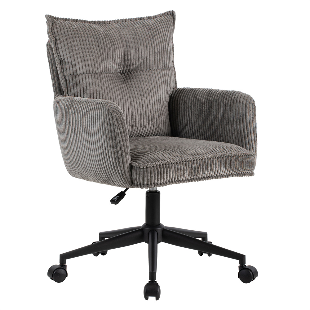 Loft24 Harbour Grey Height Adjustable Corduroy Office Chair Image 3