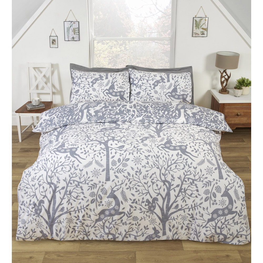 Rapport Home Tatton Double Grey Duvet Set Image 4