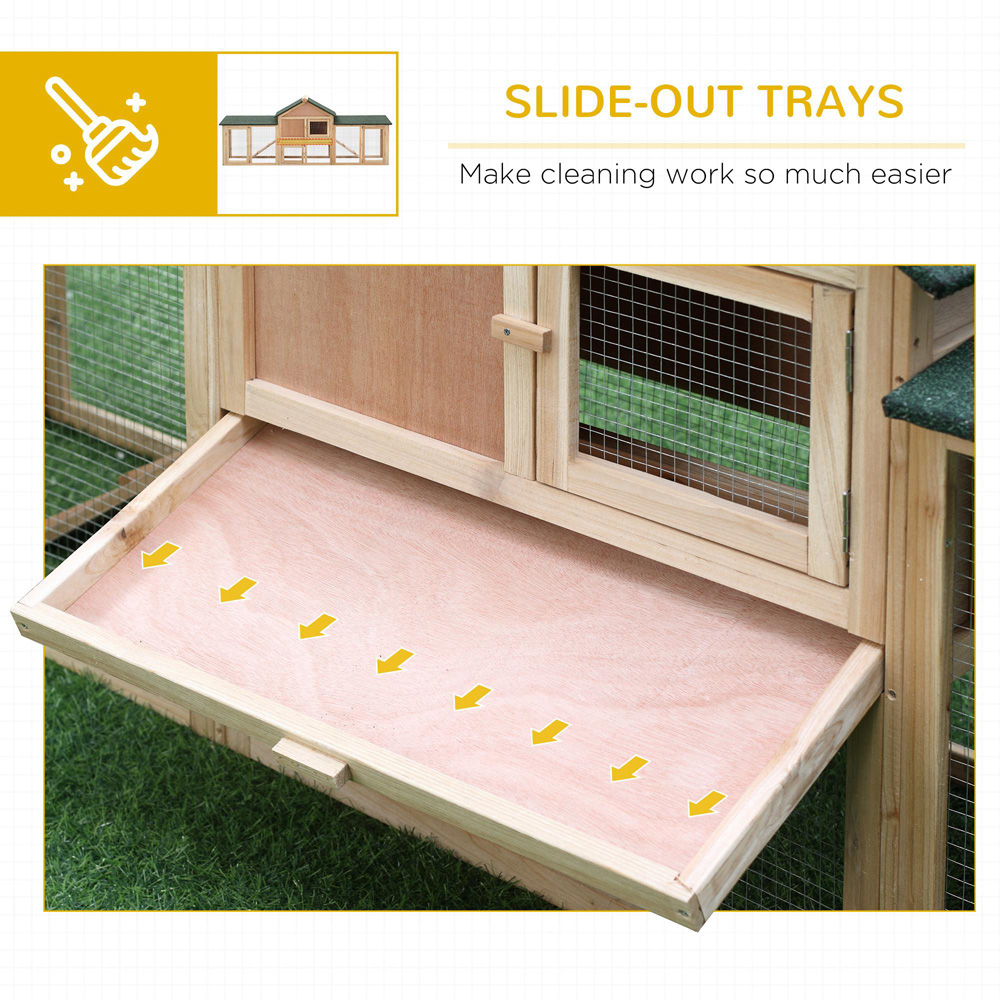 PawHut Wooden Hutch with Slide Out Tray Image 5