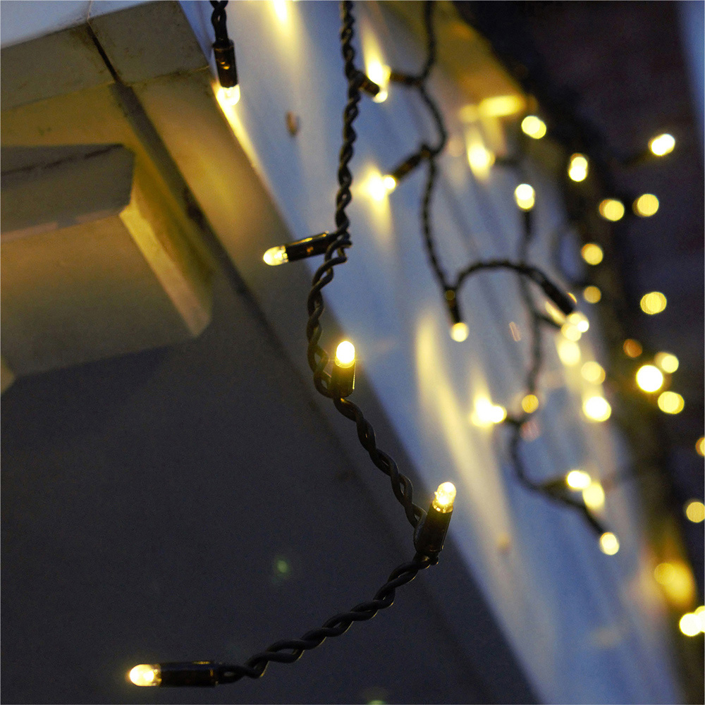 Eagle Connect 240 Warm White LED Black Icicle Light 8m Image 1