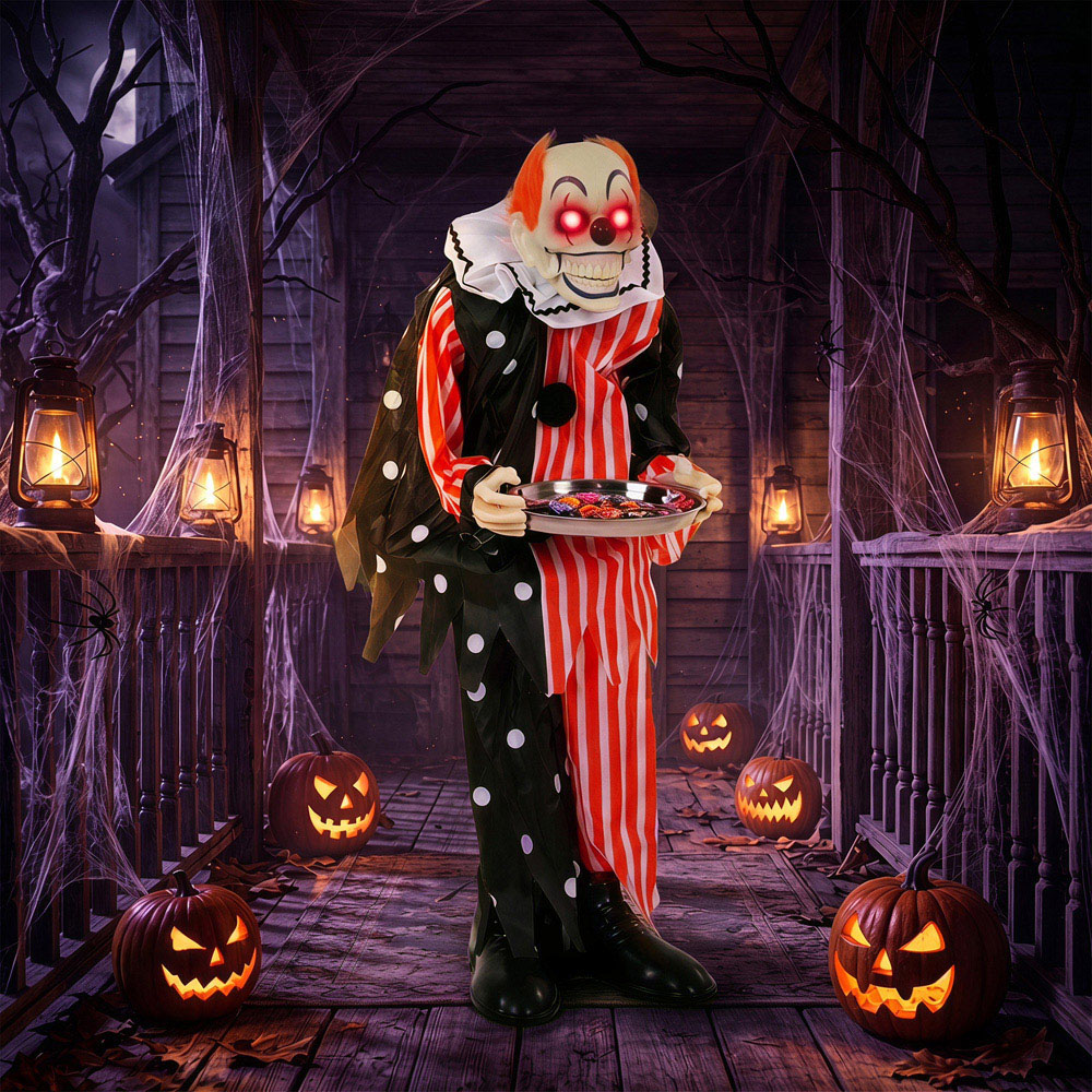 HOMCOM Light Up Animated Clown Halloween Decoration 3ft Image 2