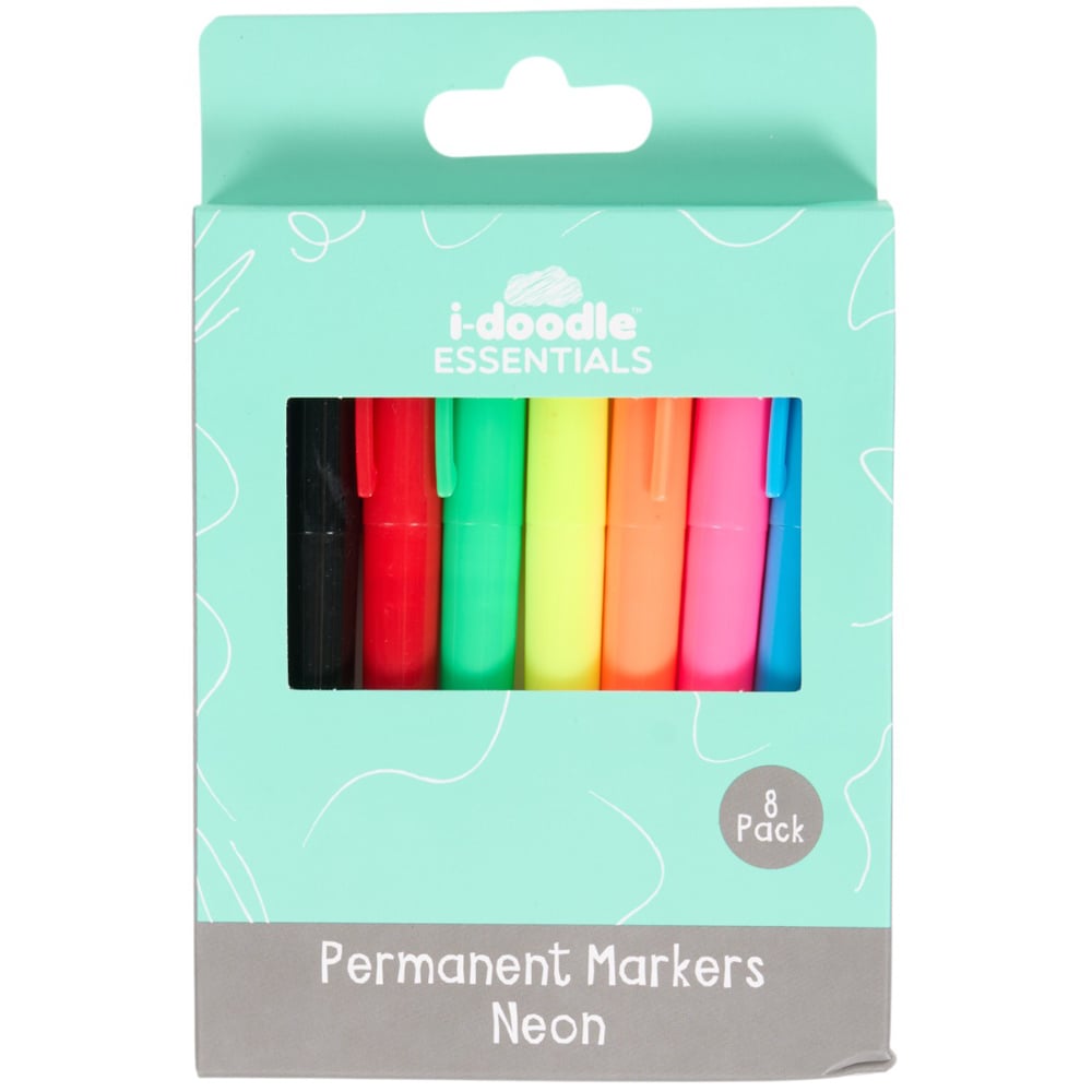 idoodle Essentials Neon Permanent Marker 8 Pack Image 1