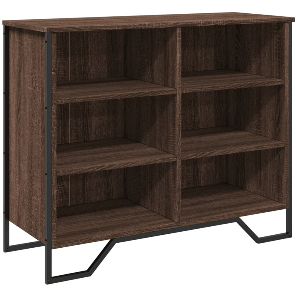 vidaXL 6 Shelf Brown Oak Sideboard Image 2