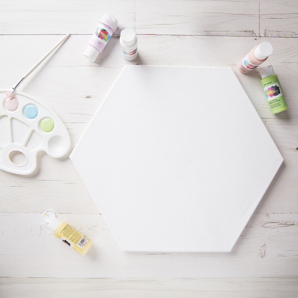 DOCRAFTS ARTISTE White Stretched Hexagon Canvas 40cm Image 2