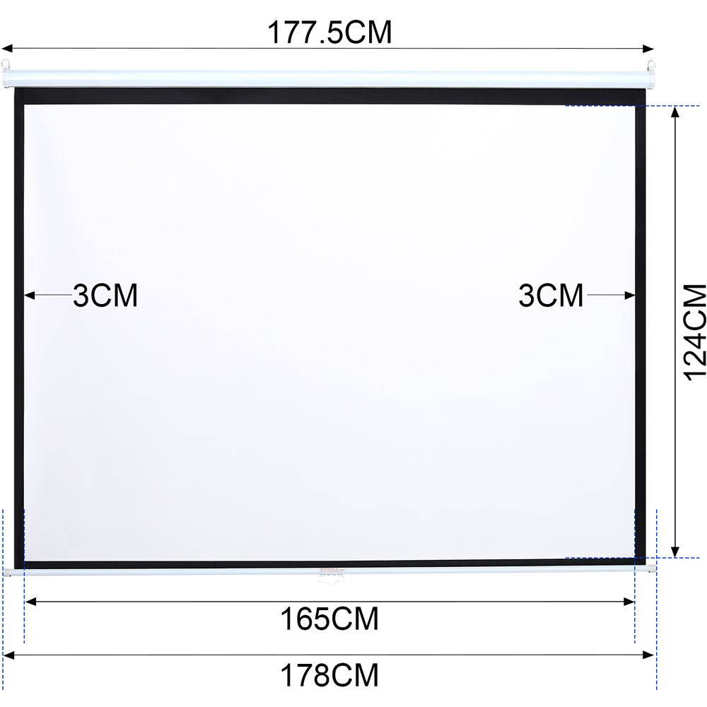 Living and Home 4:3 Matte White Manual Pull-Down Projector Screen 84 inch Image 4