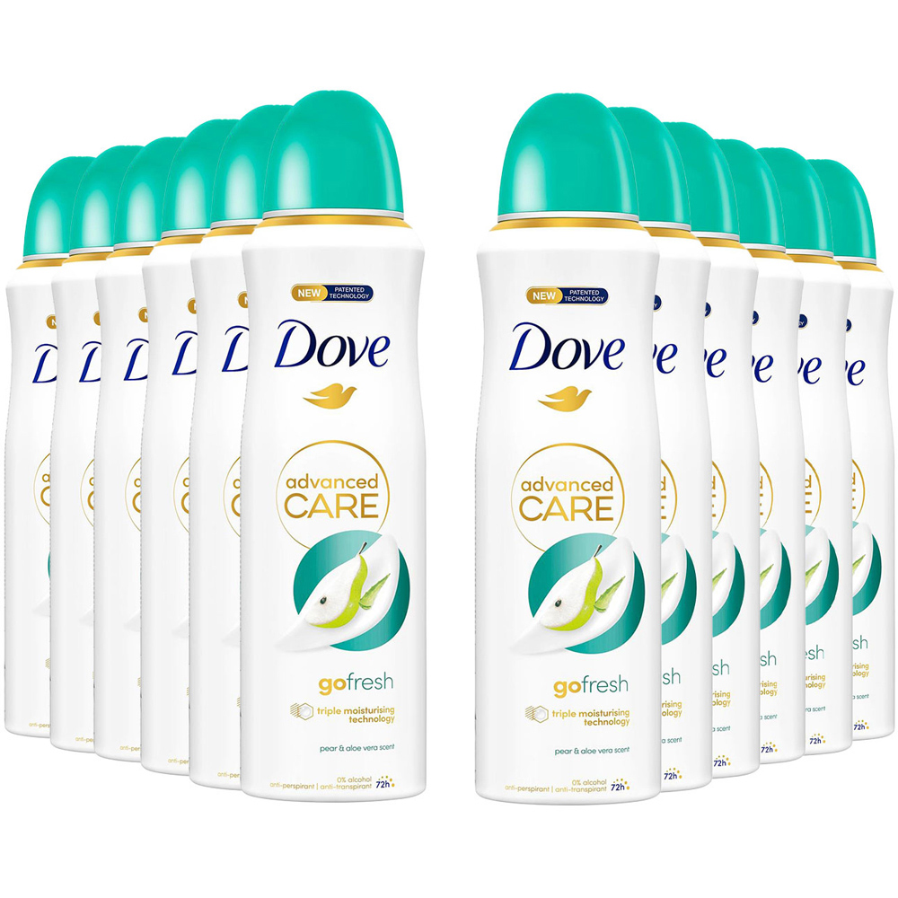 Dove Advanced Care Pear and Aloe Vera Go Fresh Anti-Perspirant Deo 200ml 12 Pack Image 1