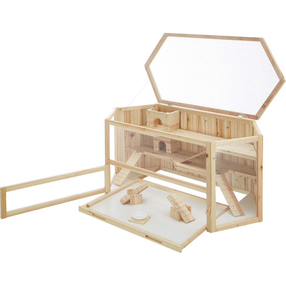 tectake Benni Wooden Hamster Cage 115 x 60 x 58cm Image 2