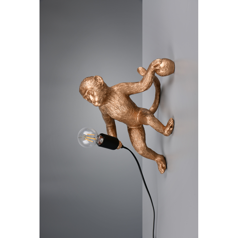 TRIO Louy Gold Monkey Wall Light Image 4