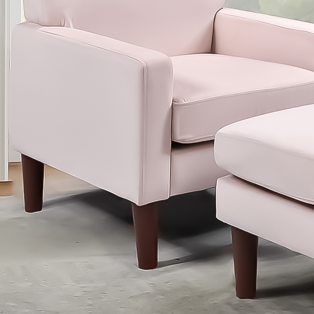 Brooklyn Pink Plush Velvet Armchair with Footstool Image 2