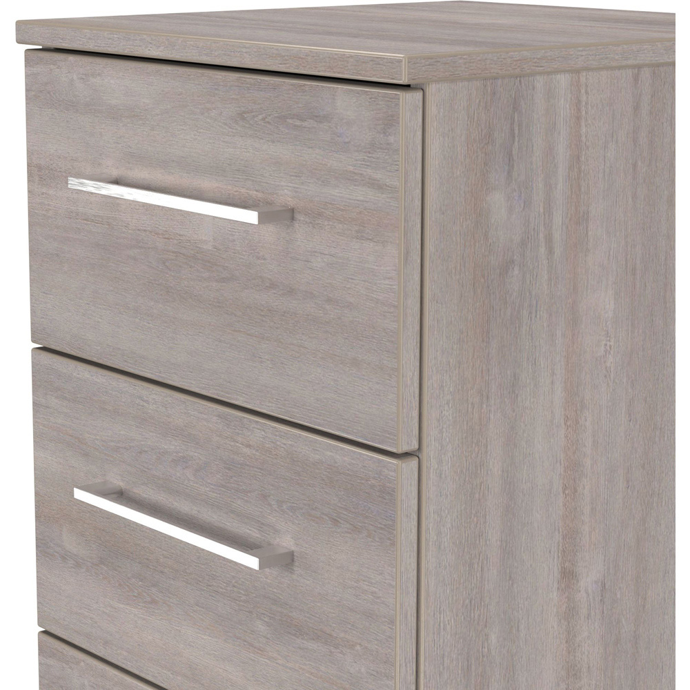 Crowndale Worcester 5 Drawer Grey Oak Tall Bedside Cabinet Ready Assembled Image 6