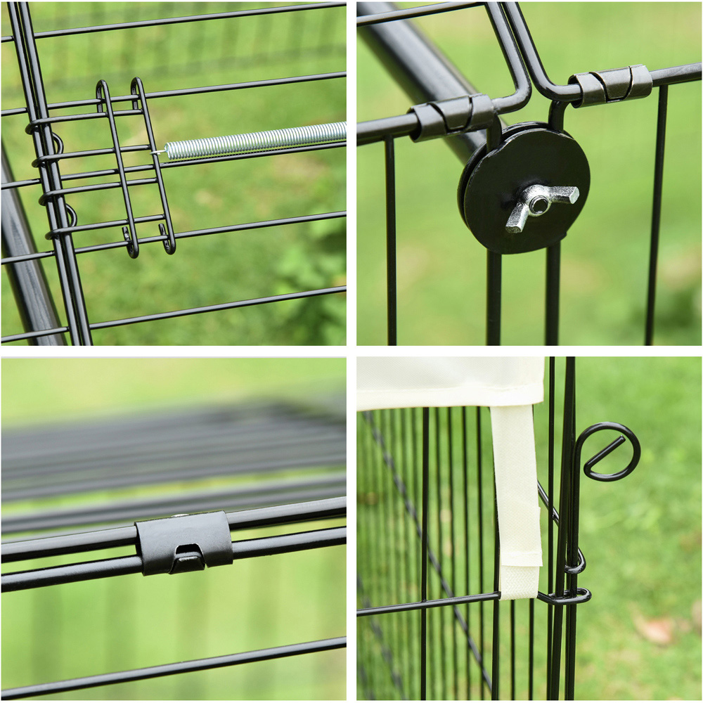 PawHut Black and Beige Small Animal Cage with Cover Image 8