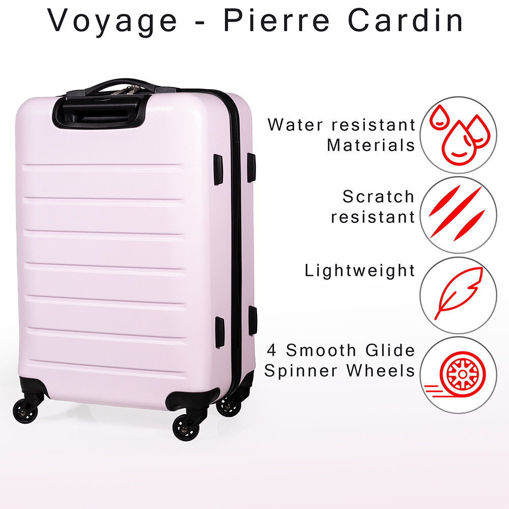 Pierre Cardin Voyager Large Pink Hard Shell Lightweight Trolley Suitcase Image 6