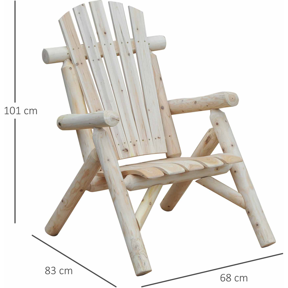 Outsunny Natural Fir Wood Adirondack Chair Image 7