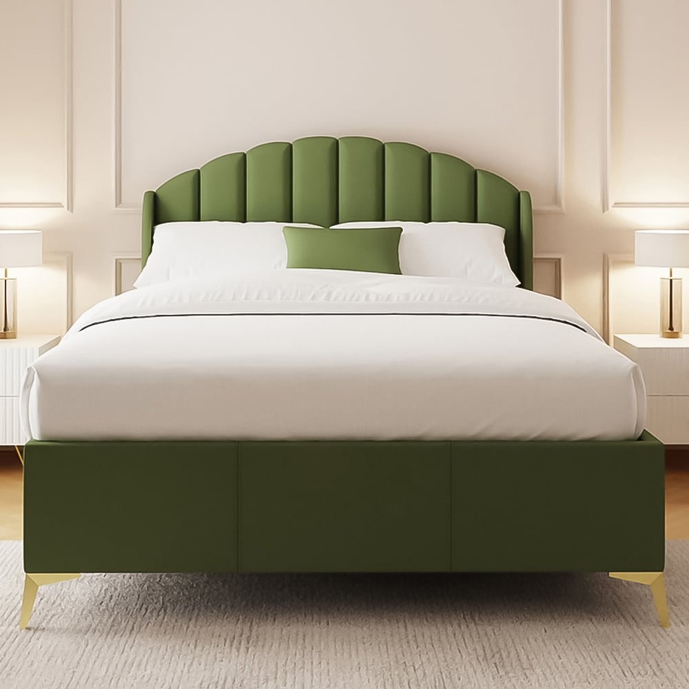 GFW Pettine King Size Green End Lift Ottoman Bed Image 1