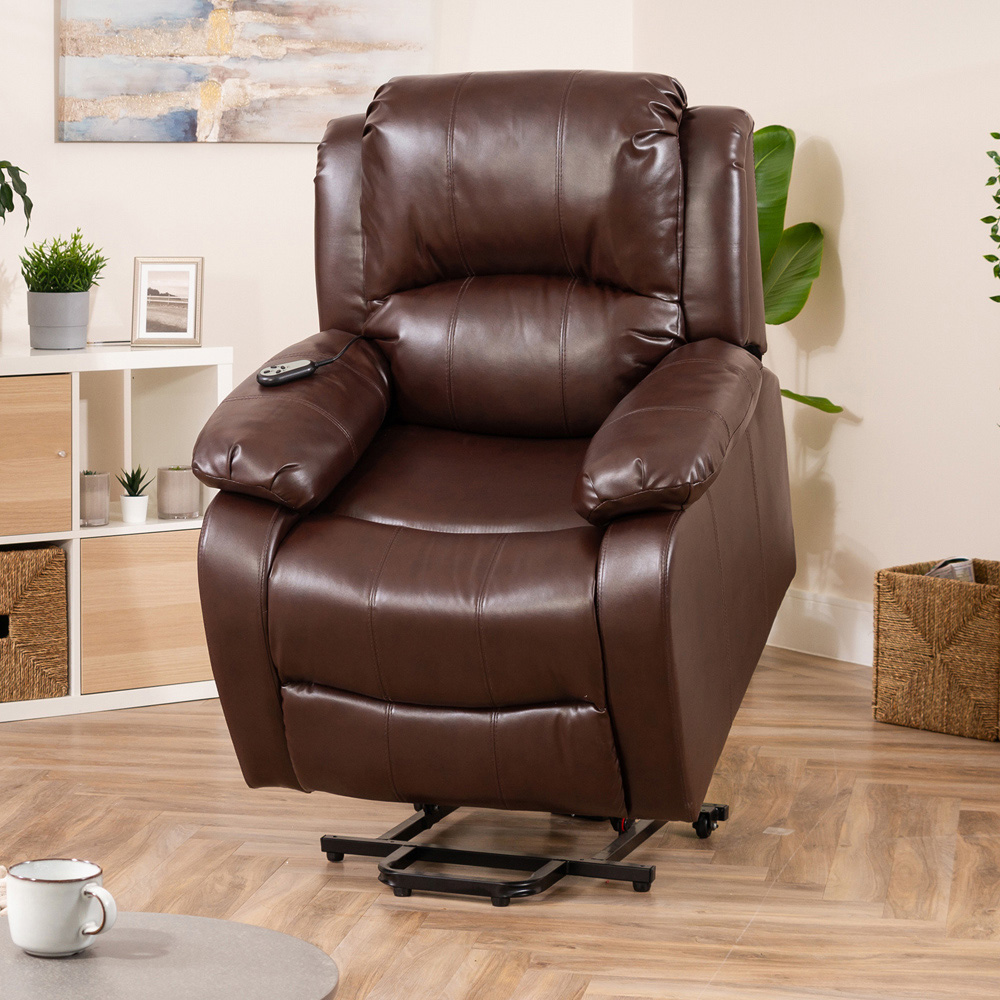 Artemis Home Northfield Brown Dual Motor Massage and Heat Riser Recliner Chair Image 3