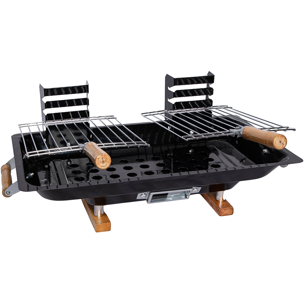 Samuel Alexander Black Steel Portable Hibachi BBQ Grill Image 1