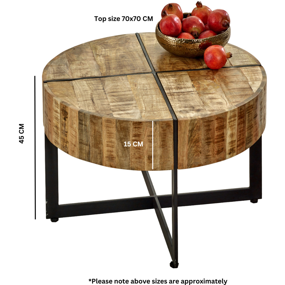 Brooklyn Surrey Metal Legs Solid Wood Coffee Table Image 8